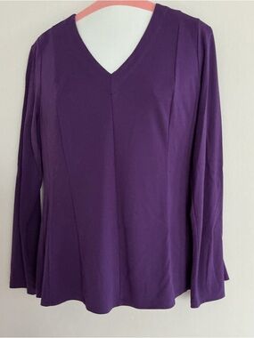 J Jill long sleeved, top, purple, med